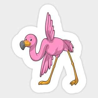 Flamingo at Yoga Stretching exercise Sticker